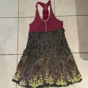 Free People Crocheted Top & Floral/Paisley Bottom